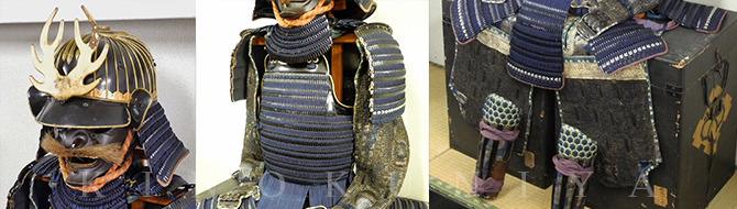 鉄黒漆塗二方白総覆輪二十八間筋兜　鉄黒漆塗切付小札二枚胴具足　江戸時代 Tetsu Kuro Urushi Nuri 2-houjiro Soufukurin 28-ken Suji Kabuto Tetsu Kuro Urushi Nuri Kiritsuke-kozane 2-maidou Gusoku Edo period